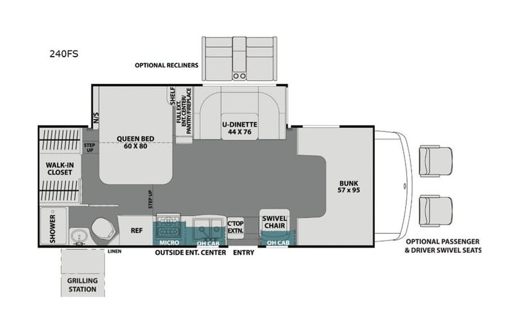 Representative floor plan provided by a trusted RVshare partner.