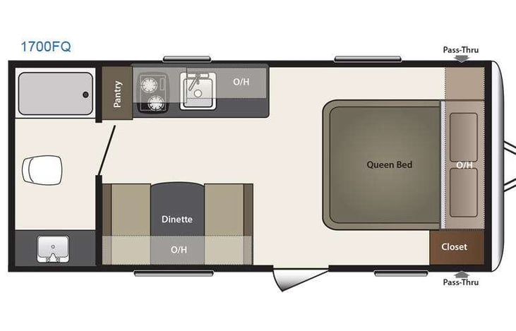Representative floor plan provided by a trusted RVshare partner.