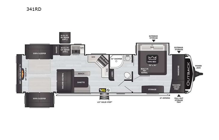 Representative floor plan provided by a trusted RVshare partner.