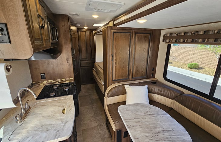 Slide outs in. The is the layout while driving down the road.