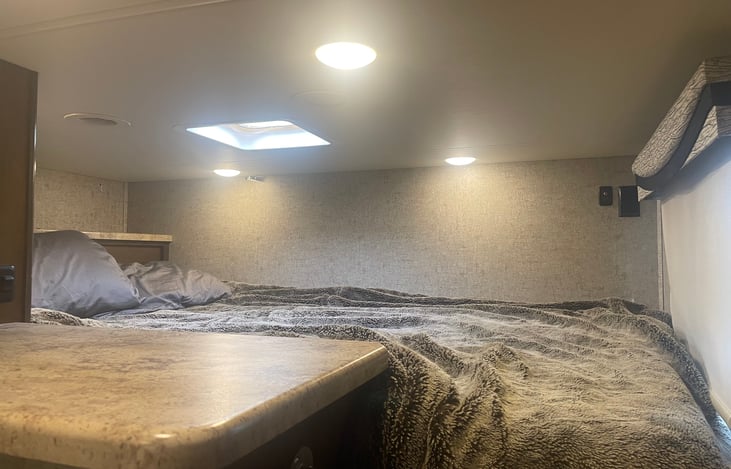 Sleeping Area 2 - Queen size memory foam mattress in loft above the garage. You'll have to crawl in, but plenty of space for 2 adults.