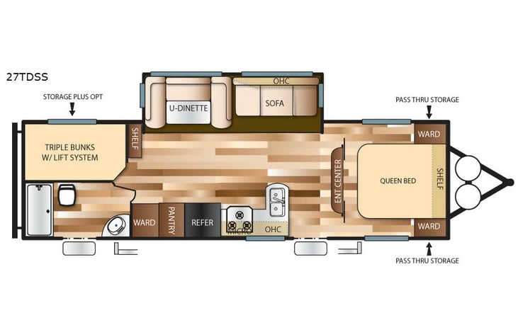 Representative floor plan provided by a trusted RVshare partner.