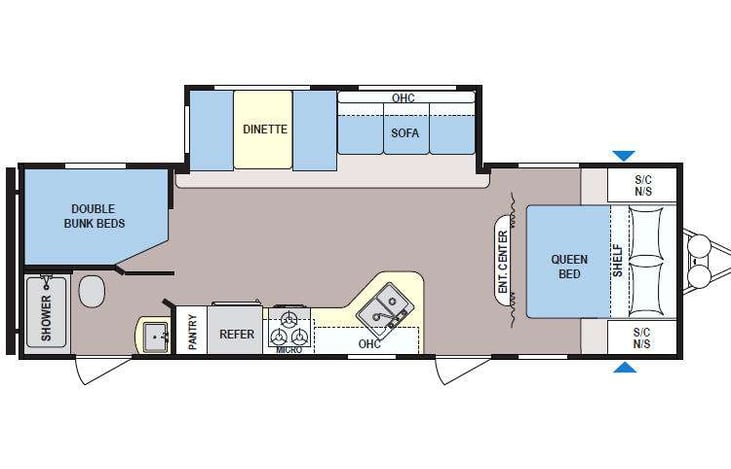 Representative floor plan provided by a trusted RVshare partner.