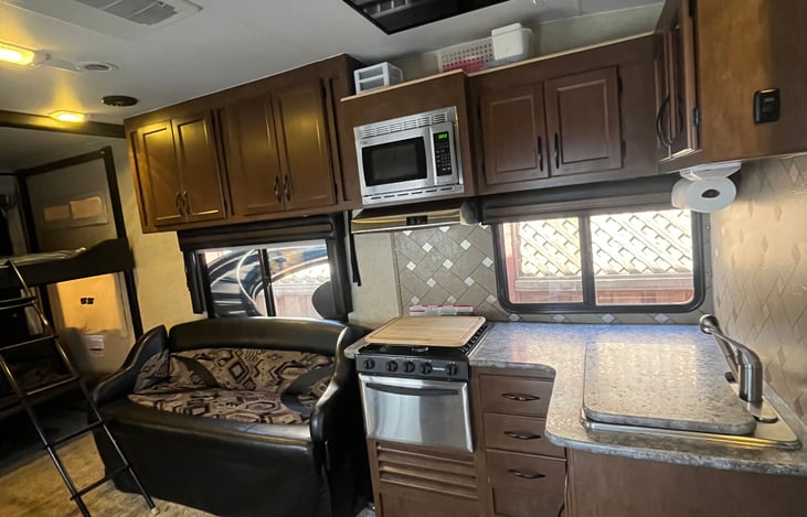 kitchen and living space