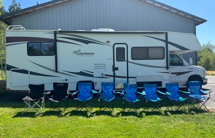 9 chairs included with rental