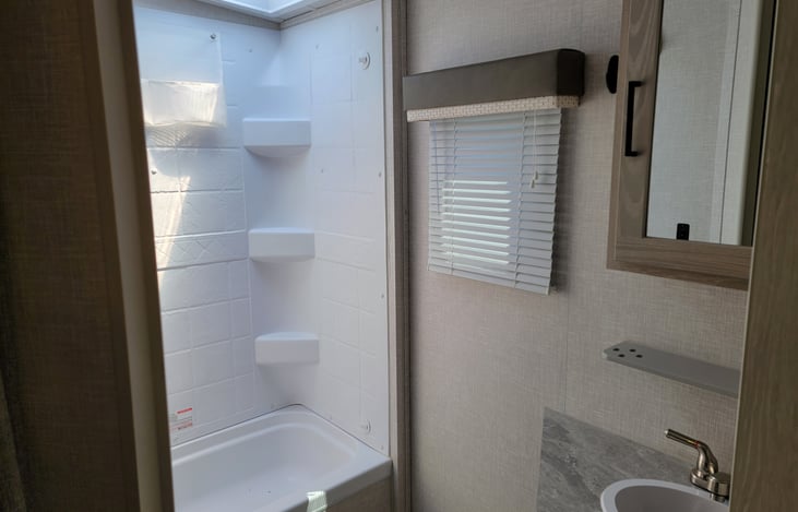 Shower/sink and Toilet