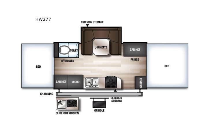 Representative floor plan provided by a trusted RVshare partner.
