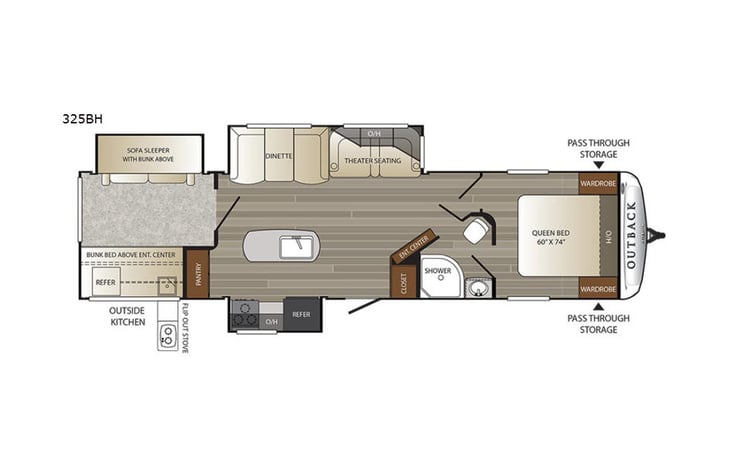 Representative floor plan provided by a trusted RVshare partner.