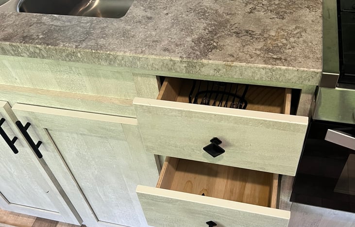 Open drawers