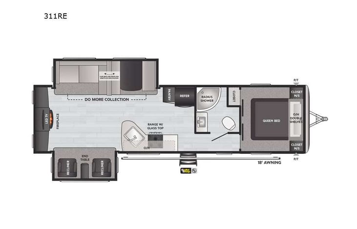 Representative floor plan provided by a trusted RVshare partner.