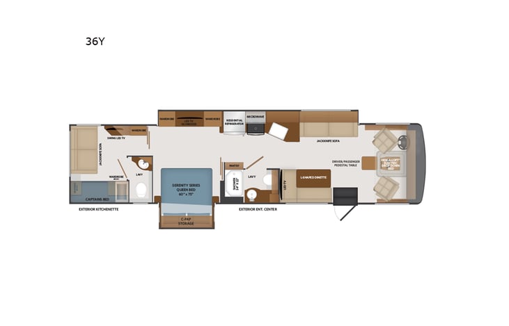 Representative floor plan provided by a trusted RVshare partner.