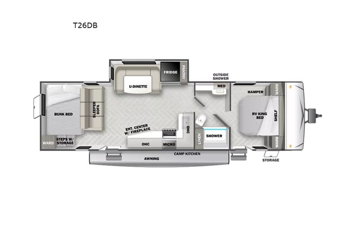 Representative floor plan provided by a trusted RVshare partner.