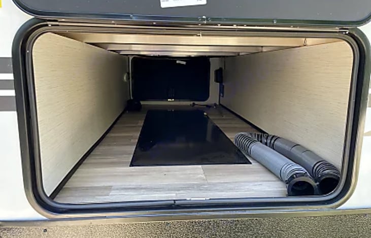 Outside basement storage  with pull out drawer