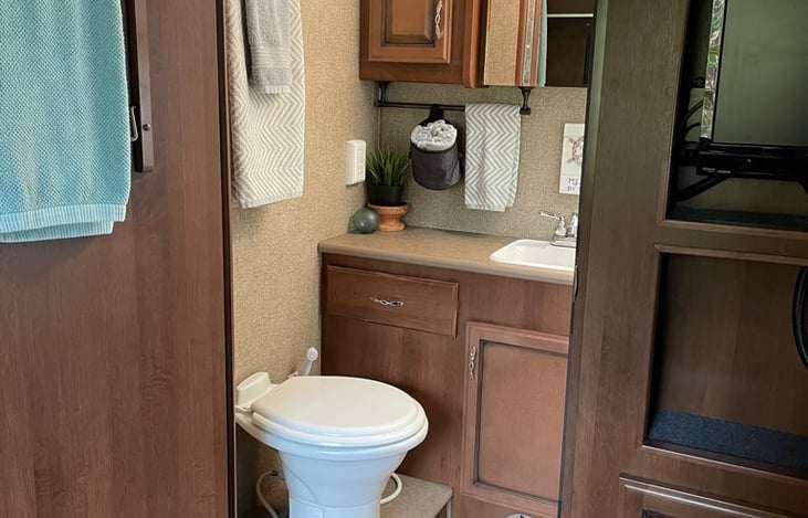 The struggle really becomes: do we leave the bathroom door open or closed?