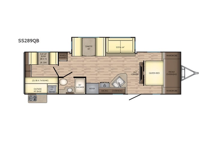 Representative floor plan provided by a trusted RVshare partner.