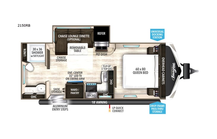 Representative floor plan provided by a trusted RVshare partner.
