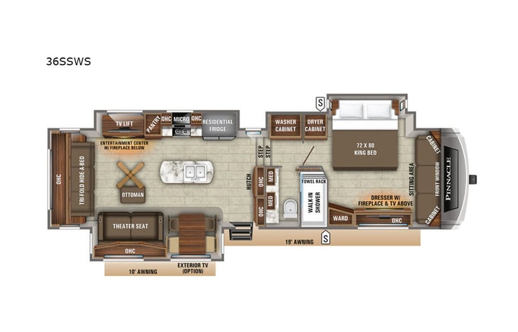 Representative floor plan provided by a trusted RVshare partner.