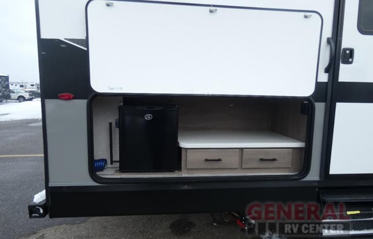 Outside Fridge and prep area