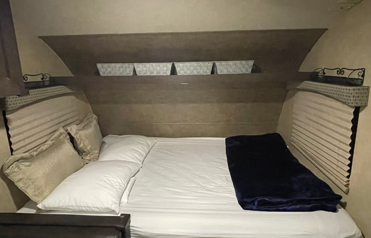 full queen size bed up front