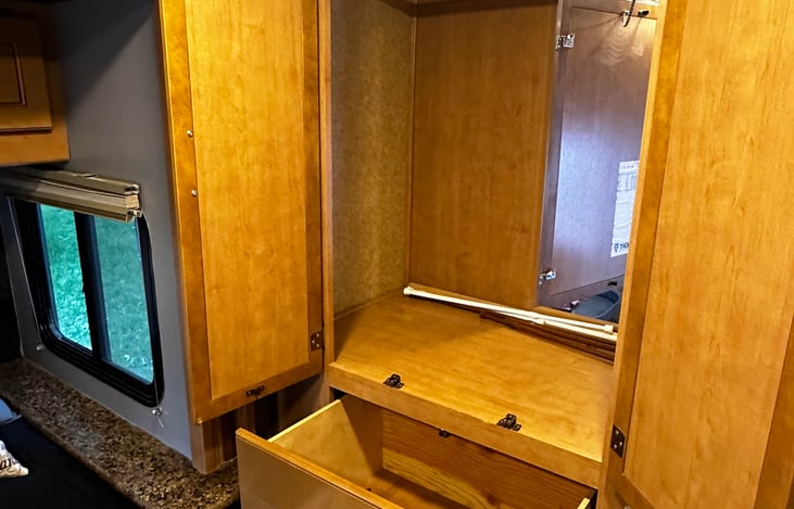 closet is a passthrough to the dinette area. Also, large drawer.