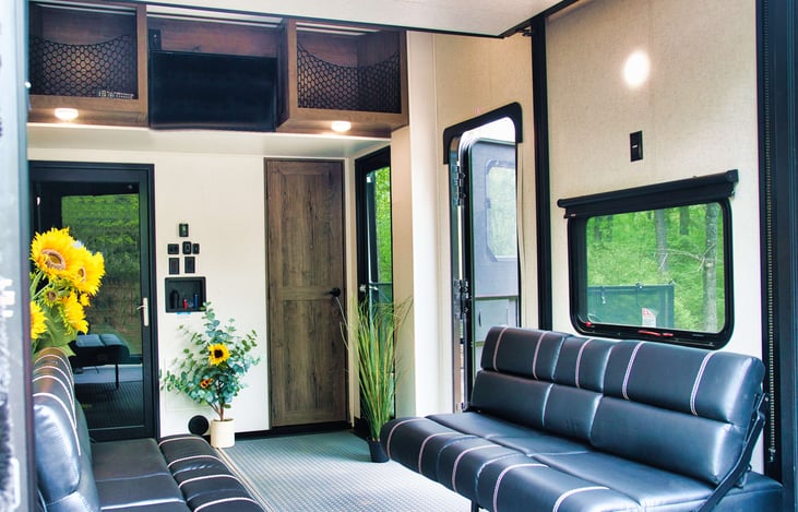 On the stern, should you decide to use it as a lounge and catch the game while enjoying the Stern deck, simply hit the switch and get the beds out of the way! Maybe park the ATV's in here instead!