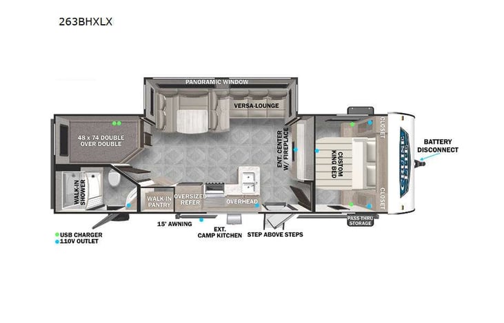 Representative floor plan provided by a trusted RVshare partner.