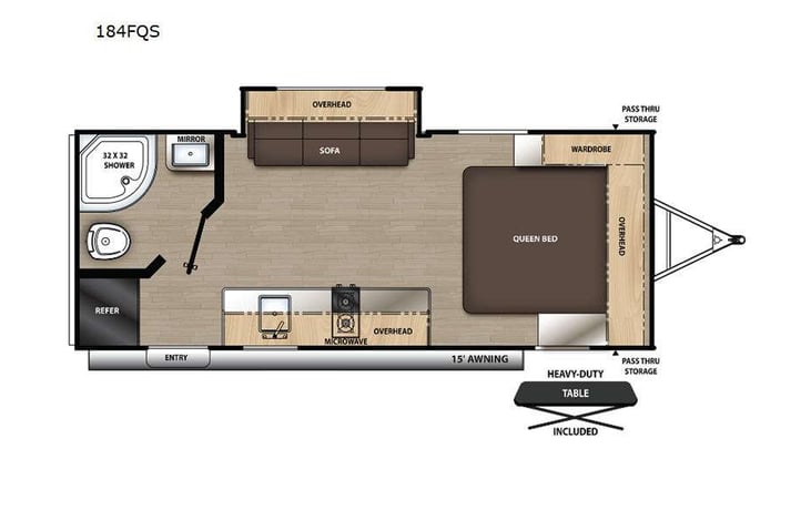 Representative floor plan provided by a trusted RVshare partner.