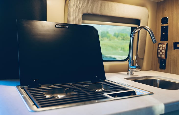 Propane stovetop and kitchen sink
