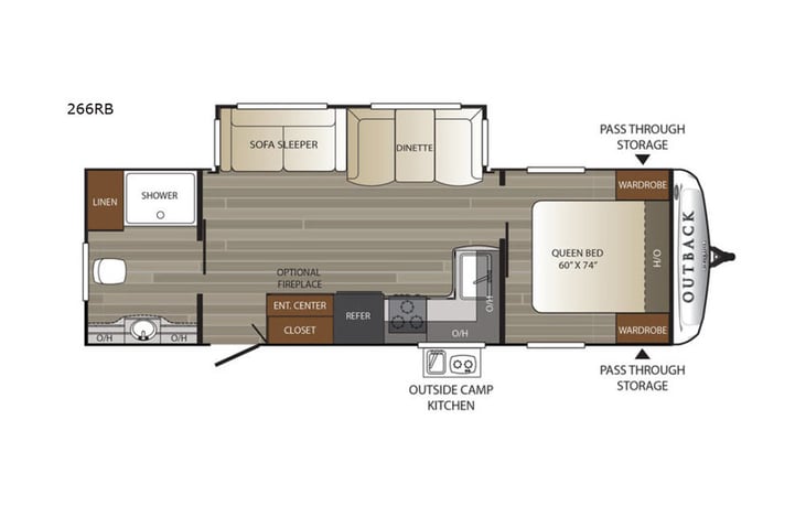 Representative floor plan provided by a trusted RVshare partner.