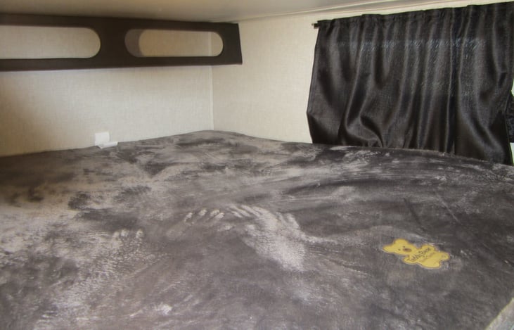 Bunkroom with pocket door.