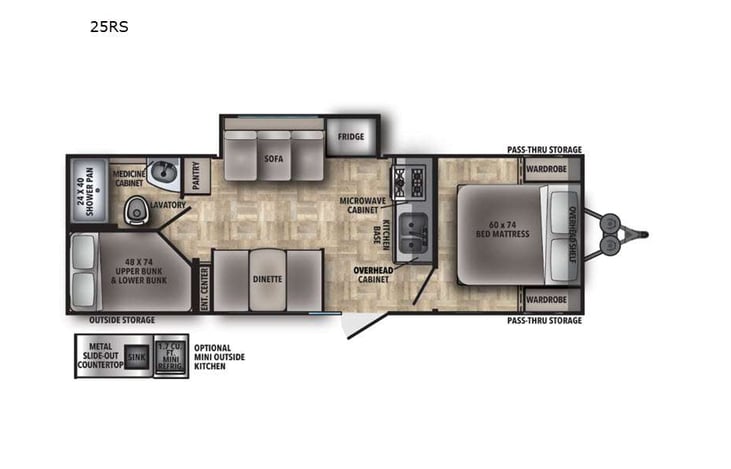 Representative floor plan provided by a trusted RVshare partner.
