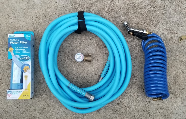 Water Hookup and Spray Nozzle