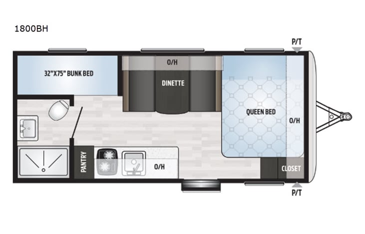 Representative floor plan provided by a trusted RVshare partner.