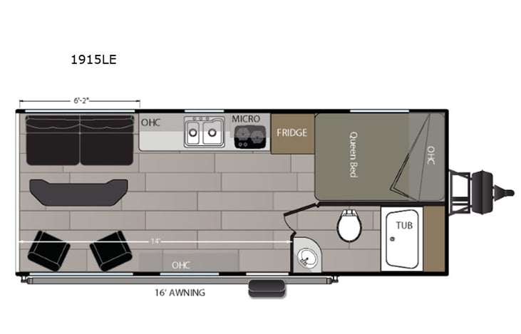 Representative floor plan provided by a trusted RVshare partner.