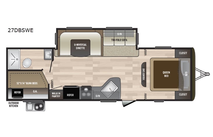 Representative floor plan provided by a trusted RVshare partner.