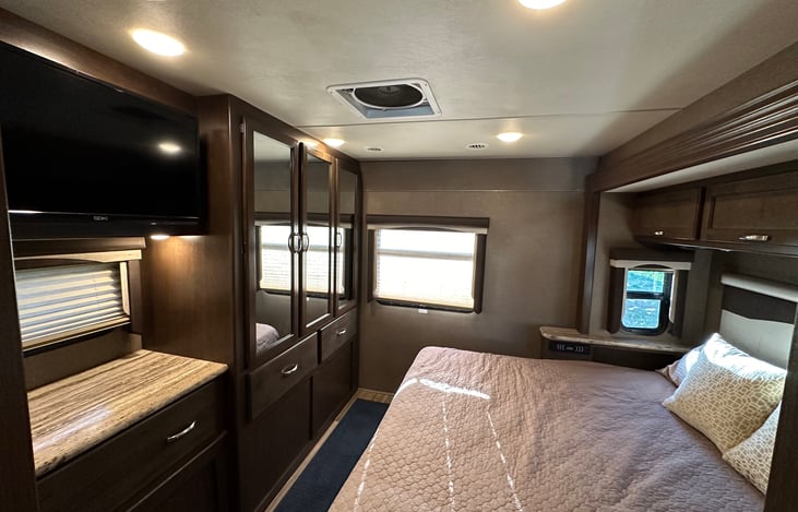 Private master bedroom with Bluetooth sound system and LED TV