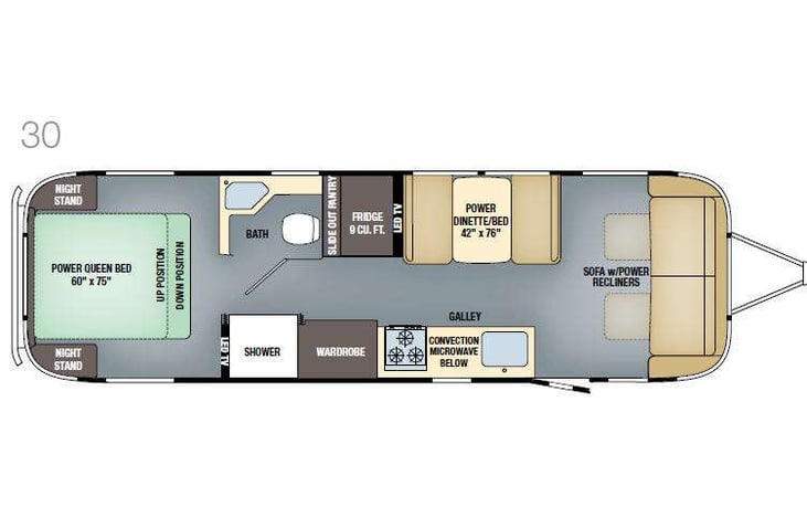 Representative floor plan provided by a trusted RVshare partner.