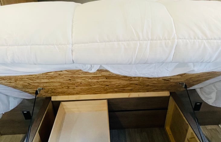 Storage under master bed