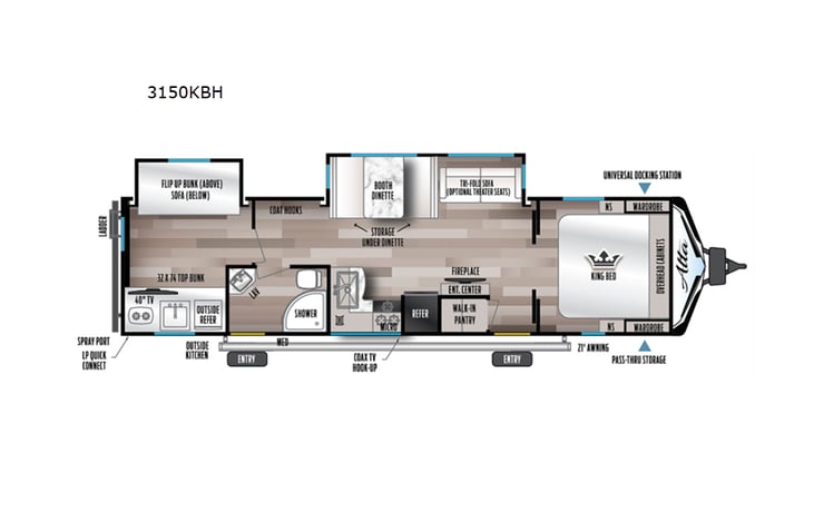 Representative floor plan provided by a trusted RVshare partner.