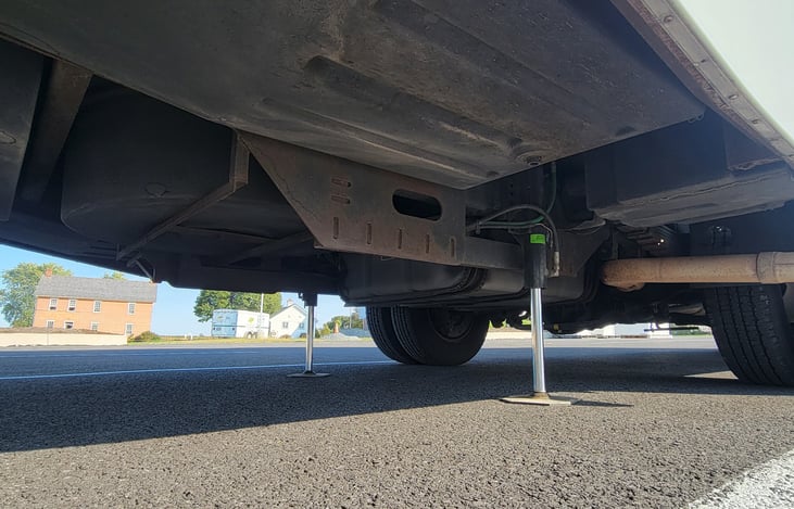 Easy-to-use automatic leveling system with the simple push of a button.