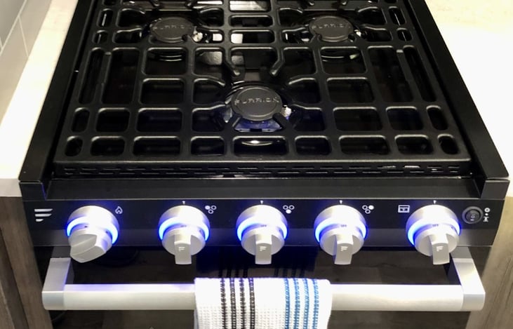 3-burner gas stove-top and oven.