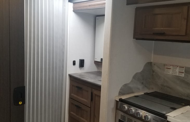 Bathroom view with Bedroom closed off