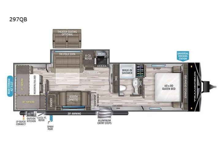 Representative floor plan provided by a trusted RVshare partner.