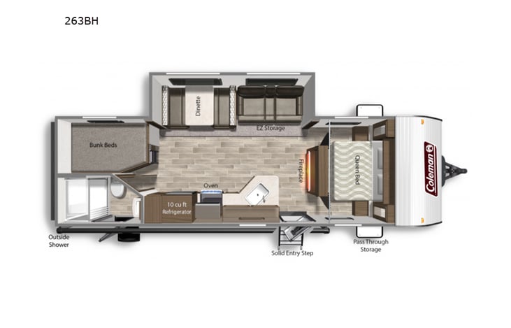 Representative floor plan provided by a trusted RVshare partner.