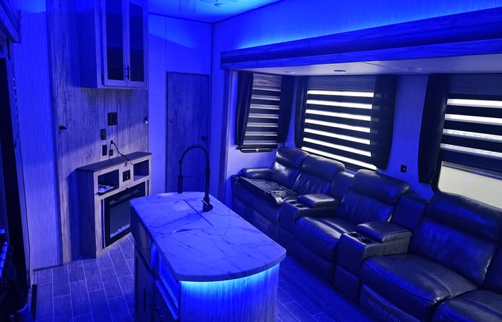 Living area with LEDs on