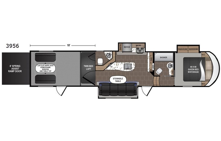 Representative floor plan provided by a trusted RVshare partner.
