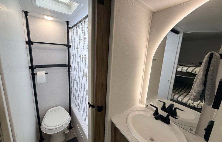 Bathroom with separate sink area