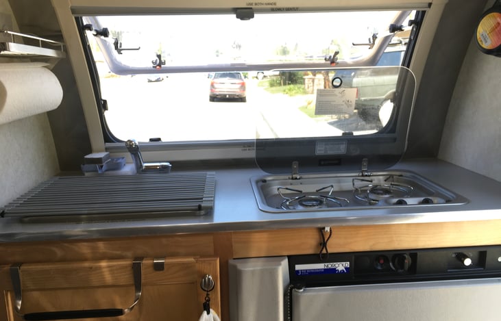 Kitchen  with pass-through window