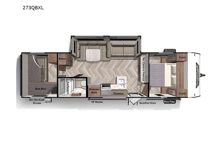 Representative floor plan provided by a trusted RVshare partner.