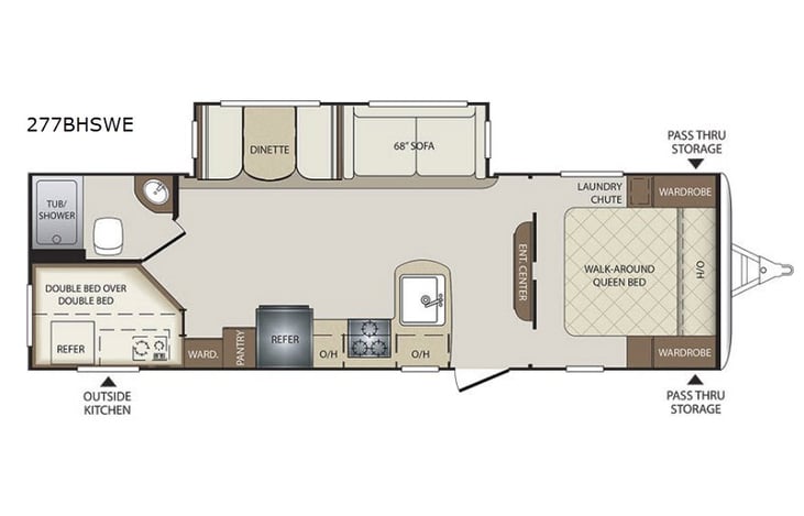 Representative floor plan provided by a trusted RVshare partner.